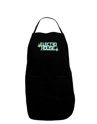 Electro House Bolt Dark Adult Apron-Bib Apron-TooLoud-Black-One-Size-Davson Sales