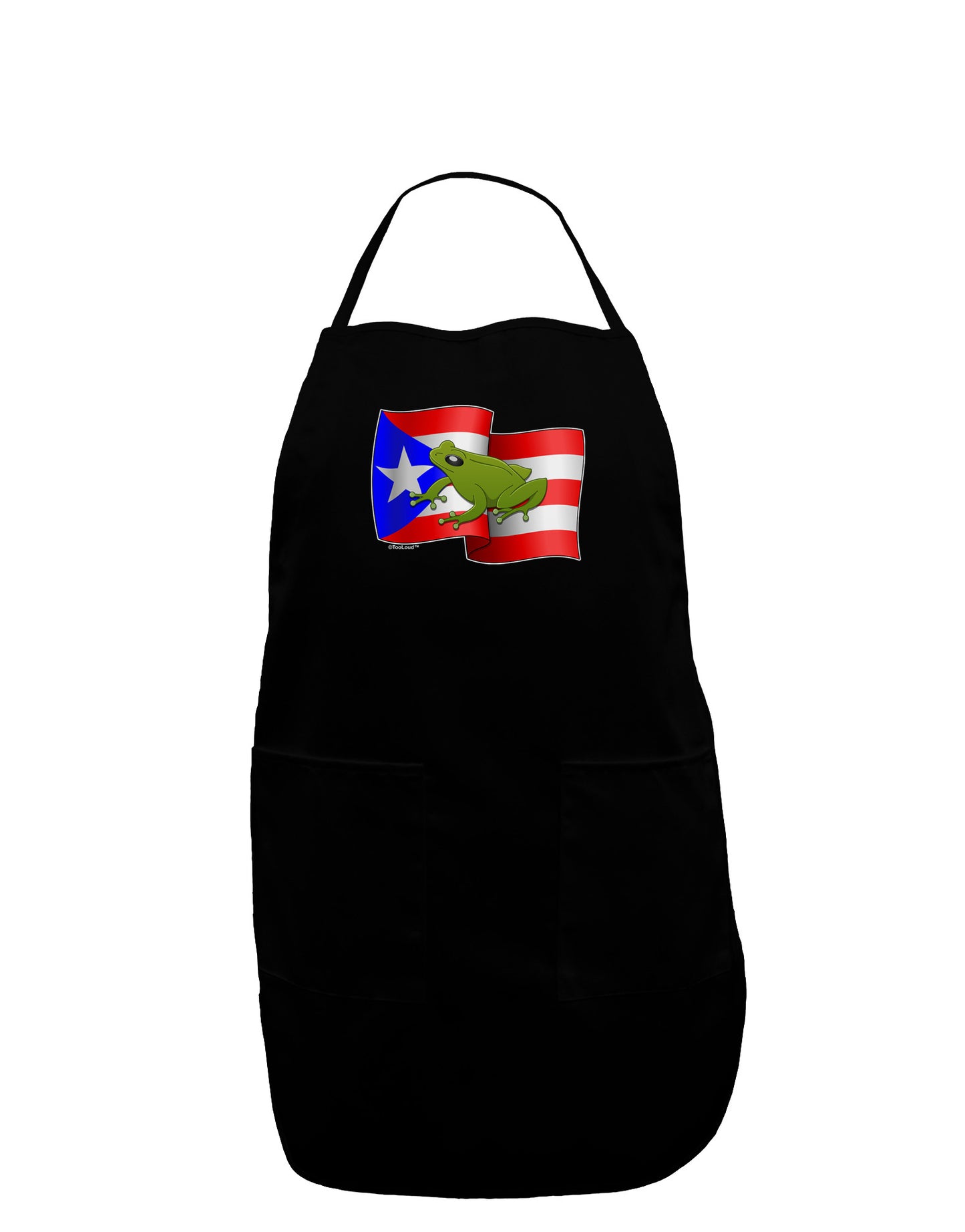 Puerto Rico Coqui Dark Adult Apron-Bib Apron-TooLoud-Black-One-Size-Davson Sales
