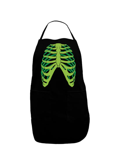 Human Green Skeleton Bones Ribcage Dark Adult Apron-Bib Apron-TooLoud-Black-One-Size-Davson Sales