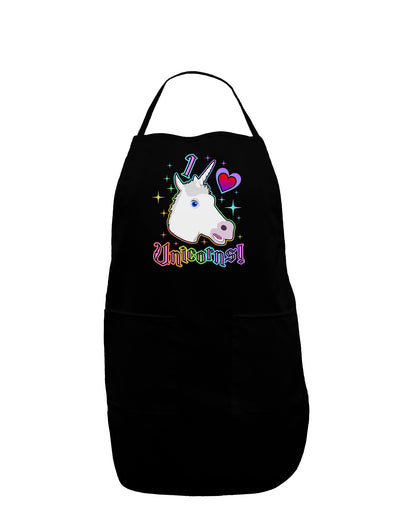 I love Unicorns Dark Adult Apron-Bib Apron-TooLoud-Black-One-Size-Davson Sales