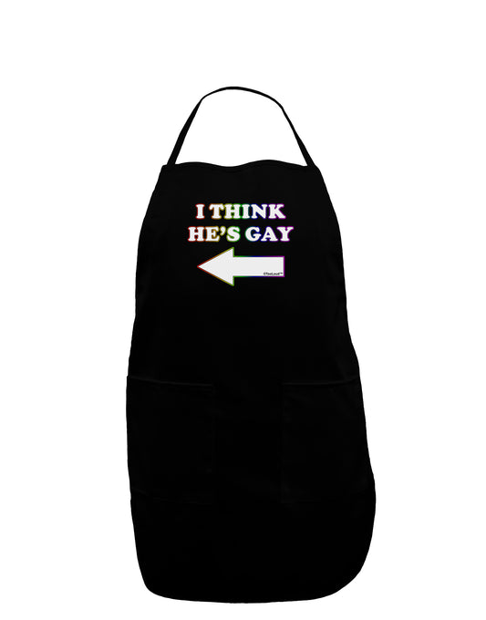 I Think He's Gay Left Plus Size Dark Apron by TooLoud-Bib Apron-TooLoud-Black-Plus-Size-Davson Sales