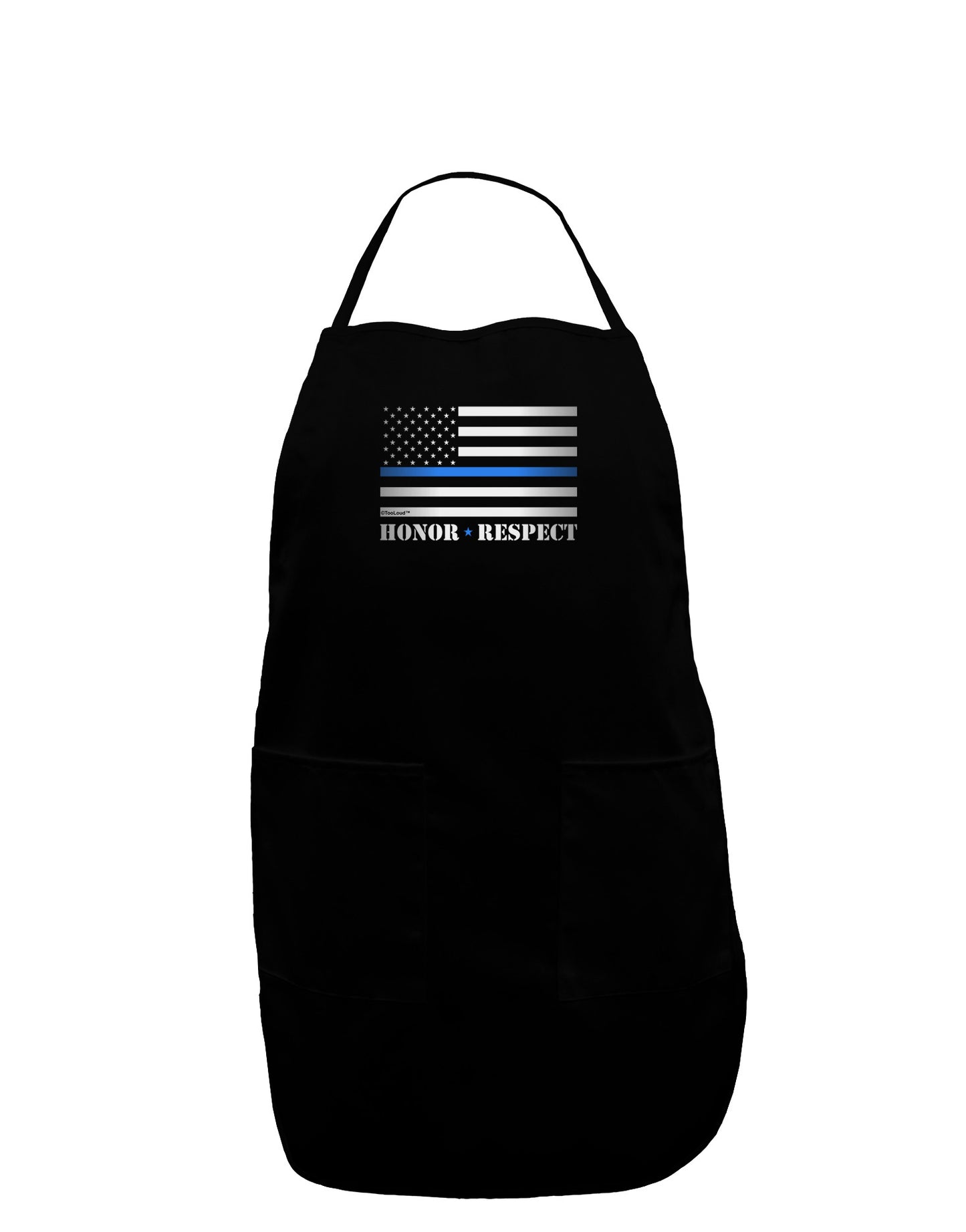 Honor Respect Blue Line Plus Size Dark Apron-Bib Apron-TooLoud-Black-Plus-Size-Davson Sales