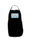 Distressed Chicago Flag Design Dark Adult Apron by TooLoud-Bib Apron-TooLoud-Black-One-Size-Davson Sales