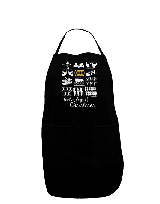 12 Days of Christmas Text Color Plus Size Apron-Bib Apron-TooLoud-Black-Plus-Size-Davson Sales