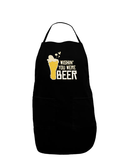 Wishin you were Beer Dark Dark Adult Apron-Bib Apron-TooLoud-Black-One-Size-Davson Sales