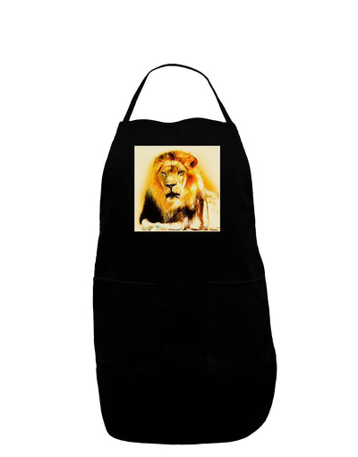 Lion Watercolor 4 Dark Adult Apron-Bib Apron-TooLoud-Black-One-Size-Davson Sales