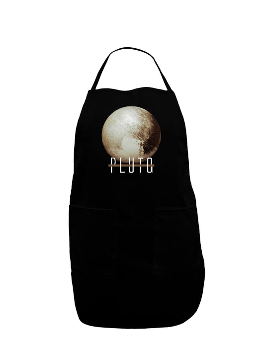 Planet Pluto Text Dark Dark Adult Apron-Bib Apron-TooLoud-Black-One-Size-Davson Sales