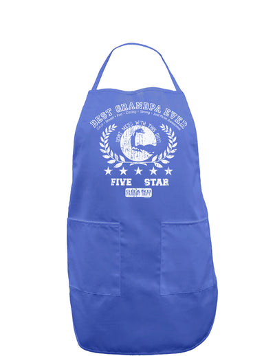 Best Grandpa Ever Distressed Collegiate Dark Adult Apron-Bib Apron-TooLoud-Faded Blue-One-Size-Davson Sales