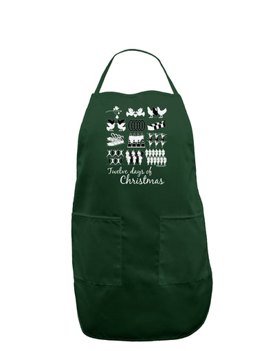 TooLoud Twelve Days of Christmas Text Dark Adult Apron-Bib Apron-TooLoud-Hunter-One-Size-Davson Sales