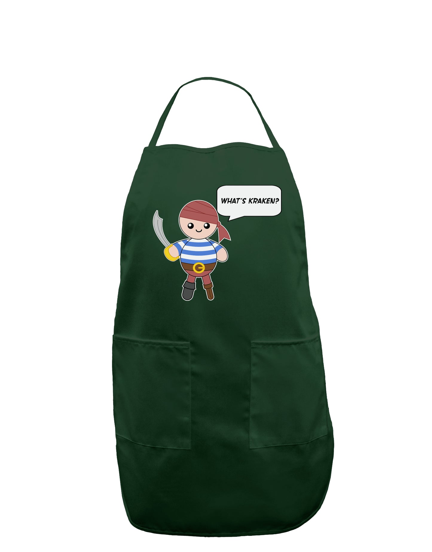 What's Kraken - Petey the Pirate Dark Adult Apron-Bib Apron-TooLoud-Hunter-One-Size-Davson Sales