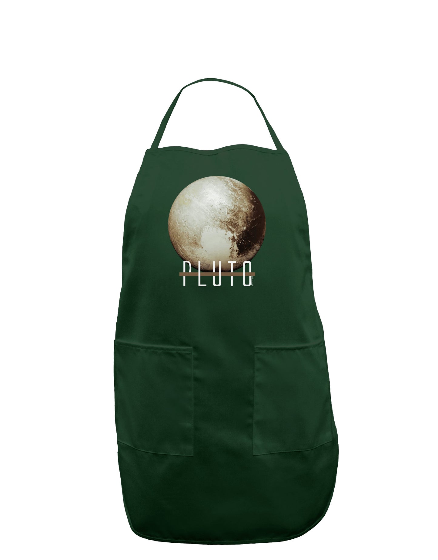 Planet Pluto Text Dark Dark Adult Apron-Bib Apron-TooLoud-Hunter-One-Size-Davson Sales