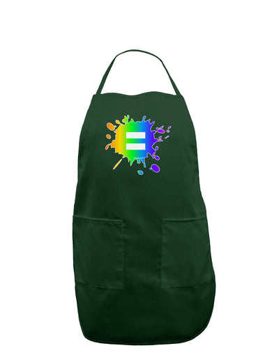 Equal Rainbow Paint Splatter Dark Adult Apron by TooLoud-Bib Apron-TooLoud-Hunter-One-Size-Davson Sales