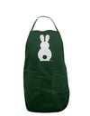 Cute Bunny Silhouette with Tail - White Glitter Dark Adult Apron by TooLoud-Bib Apron-TooLoud-Hunter-One-Size-Davson Sales