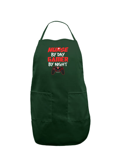 Nurse By Day Gamer By Night Dark Adult Apron-Bib Apron-TooLoud-Hunter-One-Size-Davson Sales