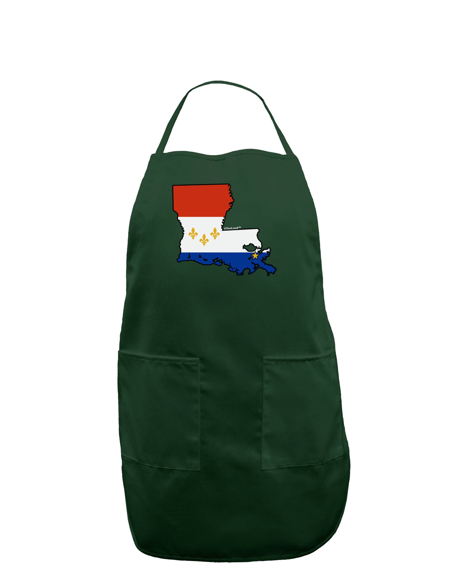 New Orleans Louisiana Flag Dark Adult Apron-Bib Apron-TooLoud-Hunter-One-Size-Davson Sales