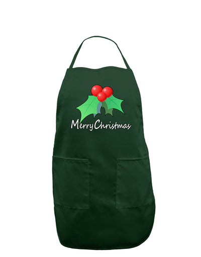 holly Merry Christmas Text Dark Adult Apron-Bib Apron-TooLoud-Hunter-One-Size-Davson Sales