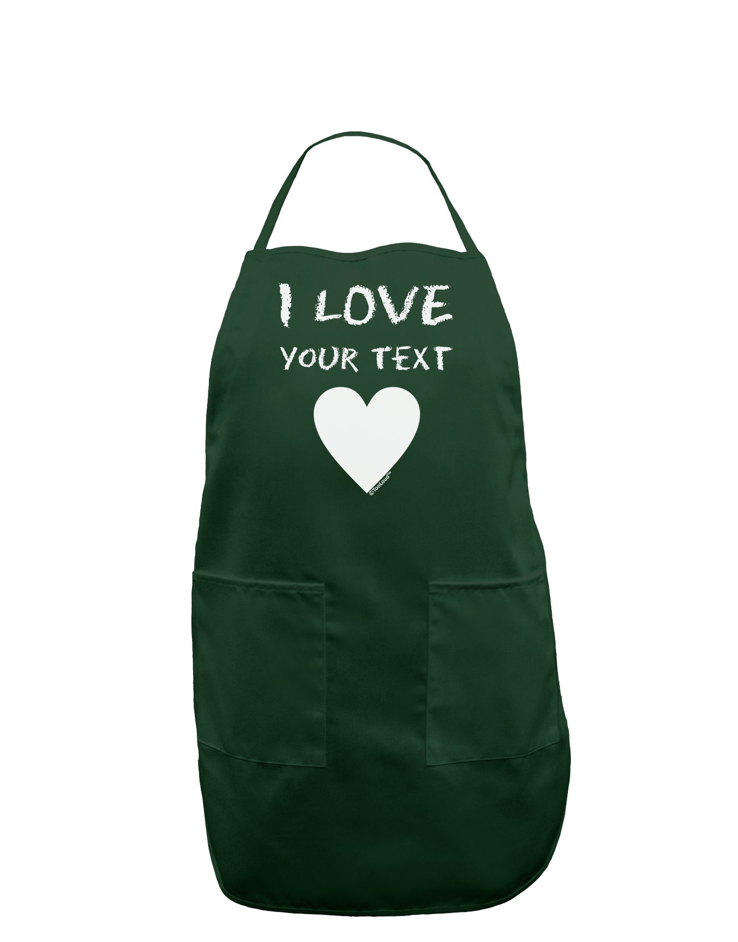 Personalized I Love Customized Dark Adult Apron-Bib Apron-TooLoud-Hunter-One-Size-Davson Sales