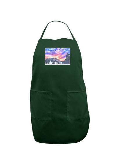 CO Rainbow Sunset Watercolor Text Dark Adult Apron-Bib Apron-TooLoud-Hunter-One-Size-Davson Sales