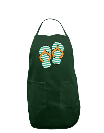 Striped Flip Flops - Teal and Orange Dark Adult Apron-Bib Apron-TooLoud-Hunter-One-Size-Davson Sales