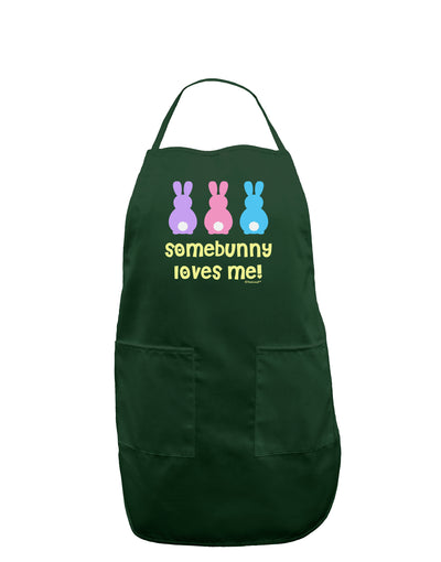 Three Easter Bunnies - Somebunny Loves Me Dark Adult Apron by TooLoud-Bib Apron-TooLoud-Hunter-One-Size-Davson Sales