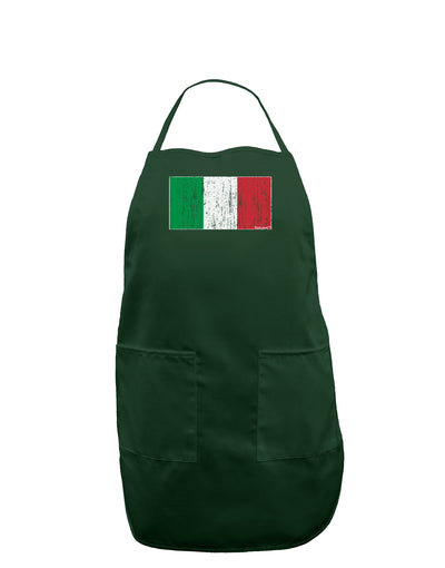 Italian Flag - Distressed Dark Adult Apron by TooLoud-Bib Apron-TooLoud-Hunter-One-Size-Davson Sales