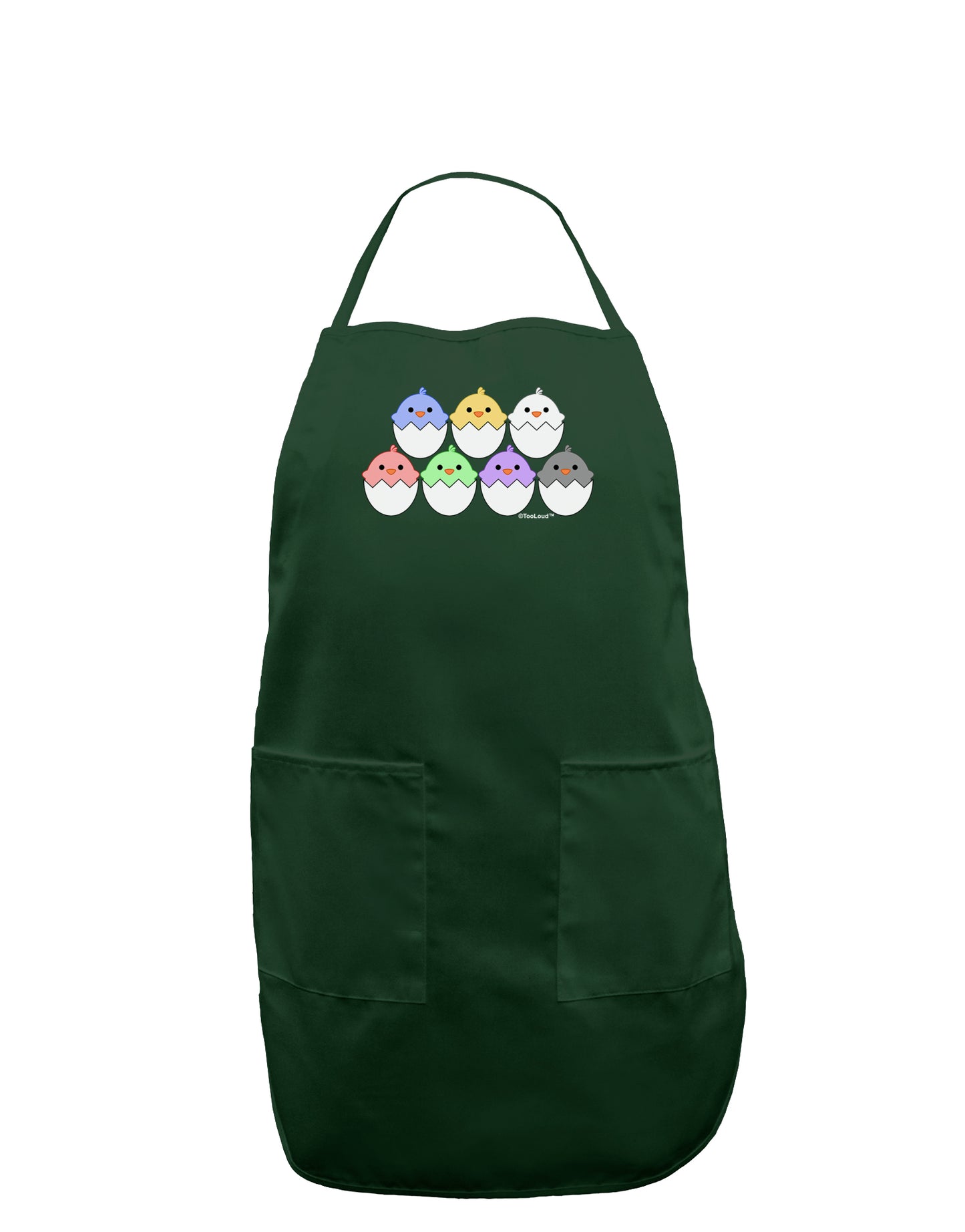 Cute Hatching Chicks Group Dark Adult Apron by TooLoud-Bib Apron-TooLoud-Hunter-One-Size-Davson Sales