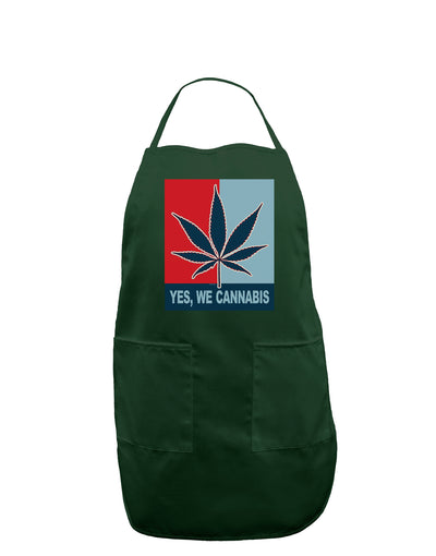 Yes We Cannabis - Marijuana Leaf Dark Adult Apron-Bib Apron-TooLoud-Hunter-One-Size-Davson Sales