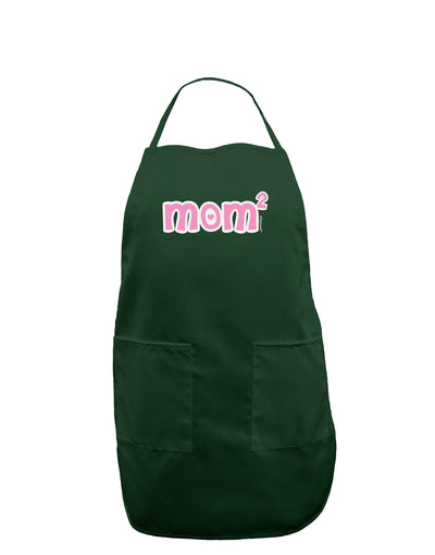 Mom Squared - Cute Mom of Two Design Dark Adult Apron by TooLoud-Bib Apron-TooLoud-Hunter-One-Size-Davson Sales