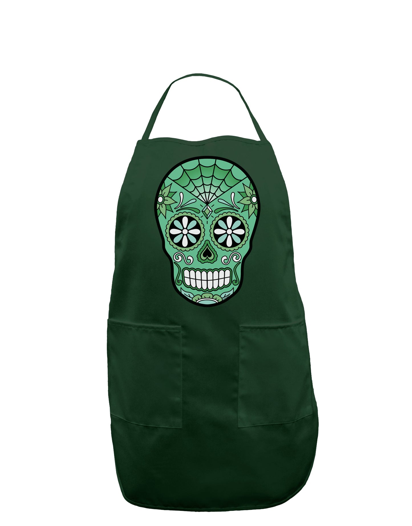 Version 5 Green Day of the Dead Calavera Dark Adult Apron-Bib Apron-TooLoud-Hunter-One-Size-Davson Sales