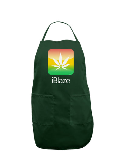 iBlaze Logo - Marijuana Leaf Dark Adult Apron-Bib Apron-TooLoud-Hunter-One-Size-Davson Sales