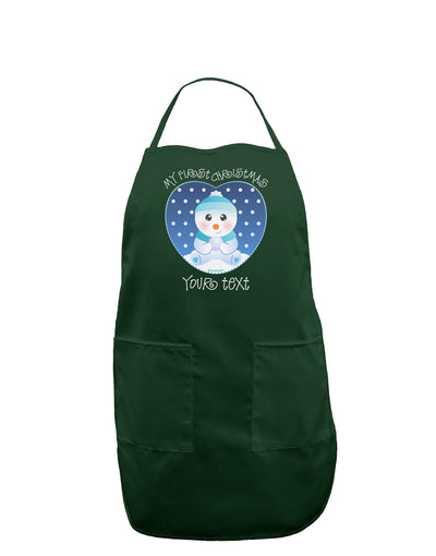 Personalized My First Christmas Snowbaby Blue Dark Adult Apron-Bib Apron-TooLoud-Hunter-One-Size-Davson Sales
