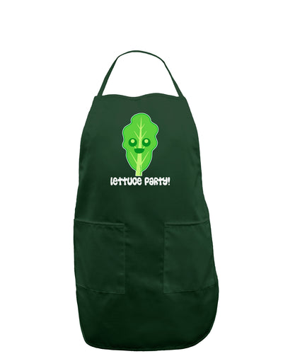 Cute Lettuce - Lettuce Party Dark Adult Apron by TooLoud-Bib Apron-TooLoud-Hunter-One-Size-Davson Sales