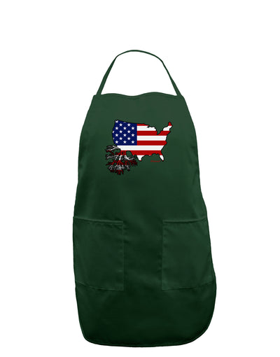 American Roots Design - American Flag Dark Adult Apron by TooLoud-Bib Apron-TooLoud-Hunter-One-Size-Davson Sales