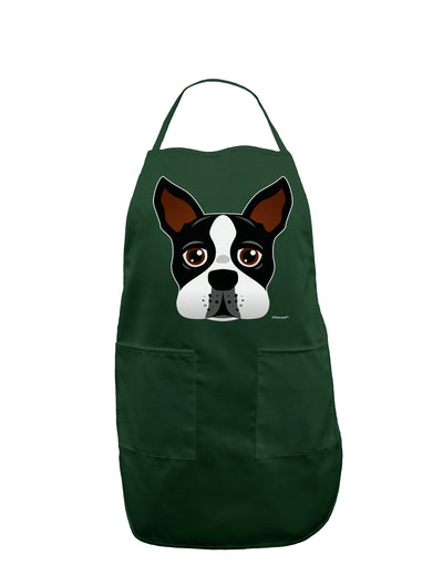 Cute Boston Terrier Dog Face Dark Adult Apron-Bib Apron-TooLoud-Hunter-One-Size-Davson Sales