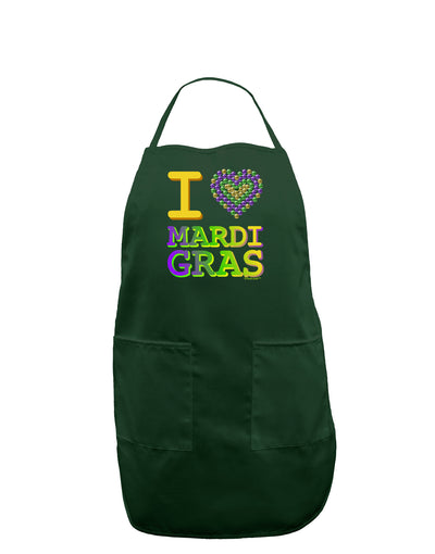 I Love Heart Mardi Gras Dark Adult Apron-Bib Apron-TooLoud-Hunter-One-Size-Davson Sales