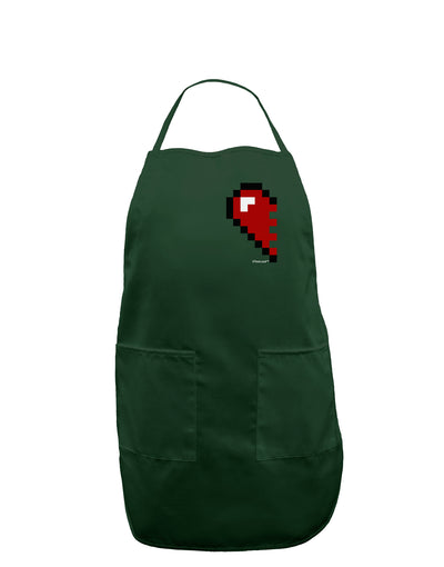 Couples Pixel Heart Design - Left Dark Adult Apron by TooLoud-Bib Apron-TooLoud-Hunter-One-Size-Davson Sales