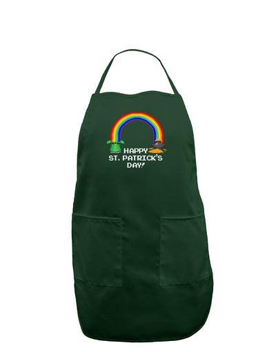 Pixel Pot of Gold St Patrick Text Dark Adult Apron-Bib Apron-TooLoud-Hunter-One-Size-Davson Sales