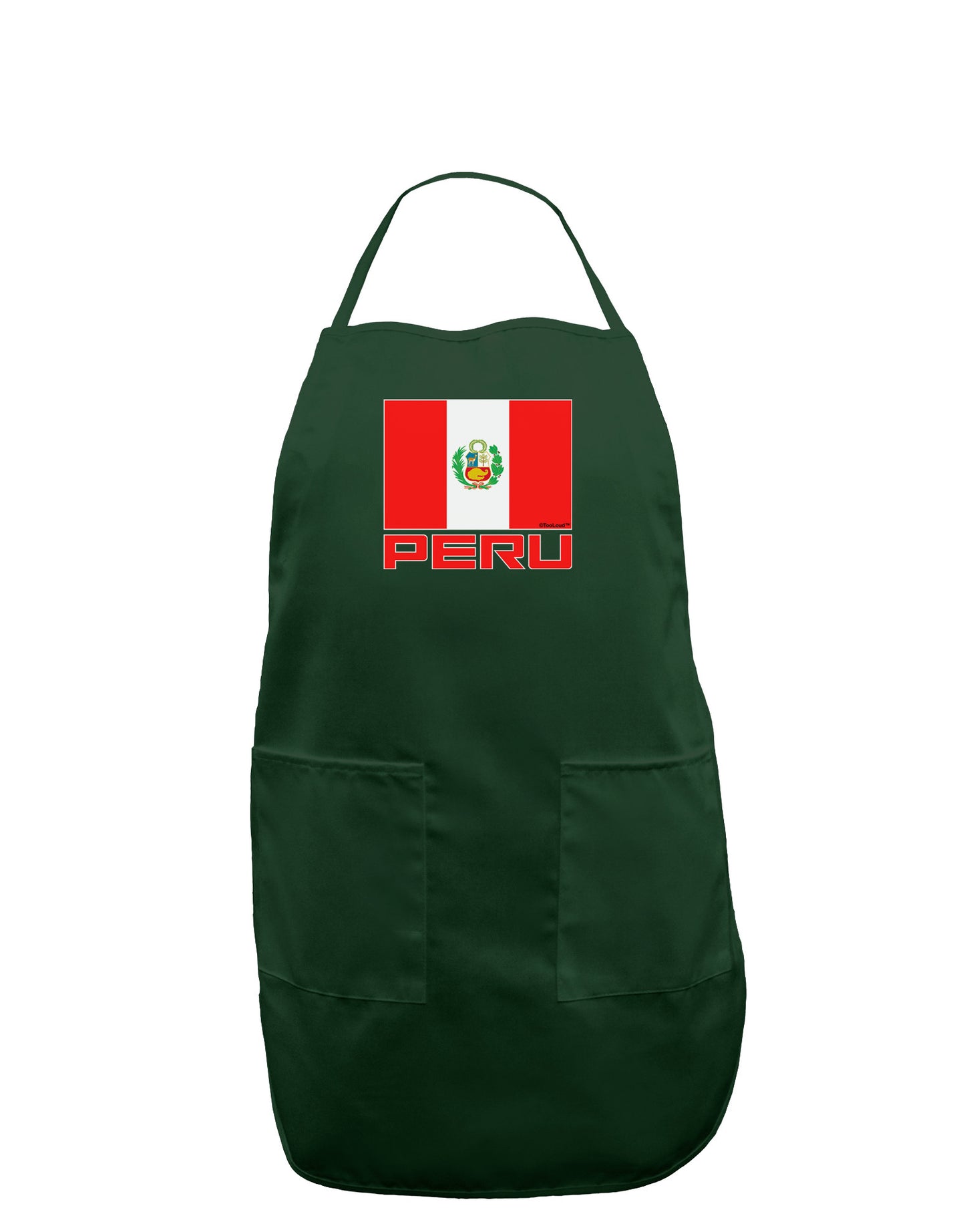 Peru Flag Dark Dark Adult Apron-Bib Apron-TooLoud-Hunter-One-Size-Davson Sales