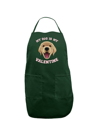 My Dog is my Valentine Gold Yellow Dark Adult Apron-Bib Apron-TooLoud-Hunter-One-Size-Davson Sales