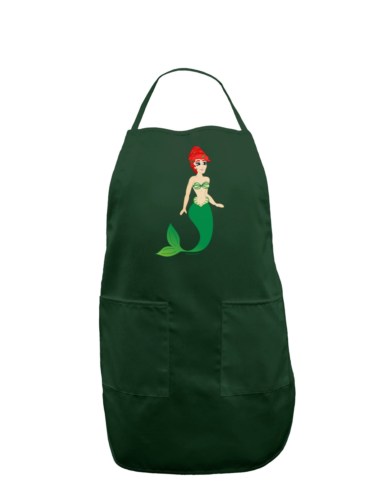 Mermaid Design - Green Dark Adult Apron-Bib Apron-TooLoud-Hunter-One-Size-Davson Sales