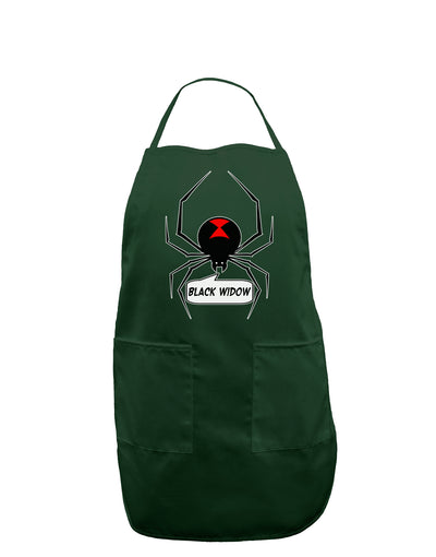 Black Widow Spider Design - Text Dark Adult Apron-Bib Apron-TooLoud-Hunter-One-Size-Davson Sales