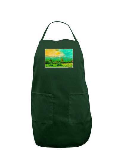 Mountain Sunset Watercolor Dark Adult Apron-Bib Apron-TooLoud-Hunter-One-Size-Davson Sales