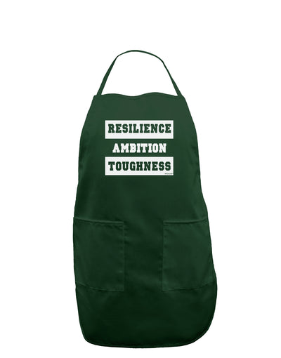 RESILIENCE AMBITION TOUGHNESS Dark Dark Adult Apron-Bib Apron-TooLoud-Hunter-One-Size-Davson Sales