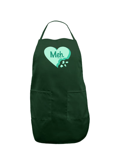 Meh Candy Heart Green - Valentines Day Dark Adult Apron by TooLoud-Bib Apron-TooLoud-Hunter-One-Size-Davson Sales