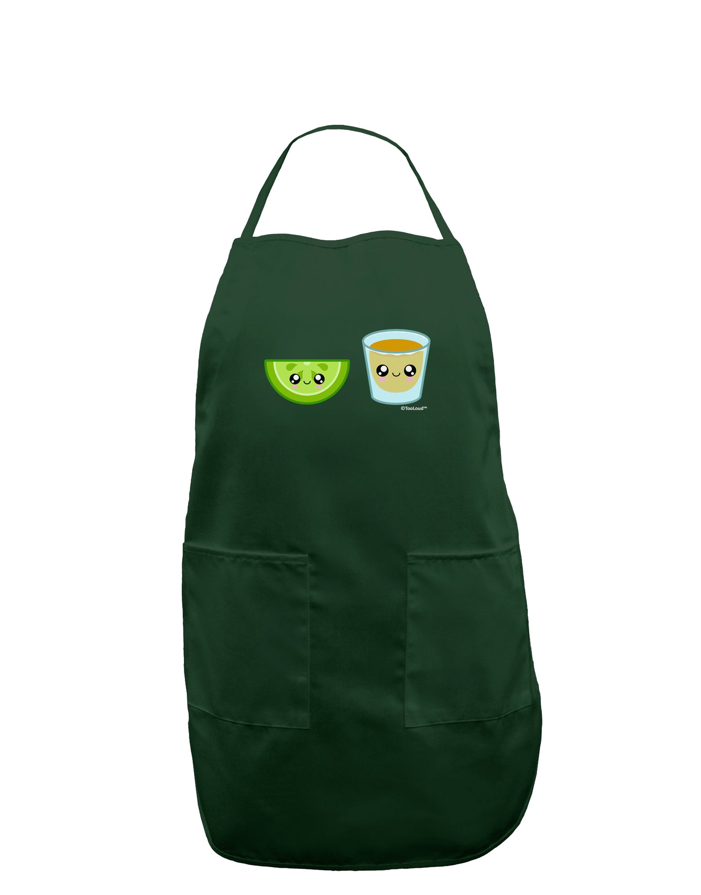 Cute Tequila Shot and Lime Wedge Dark Adult Apron by TooLoud-Bib Apron-TooLoud-Hunter-One-Size-Davson Sales