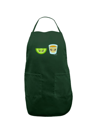 Cute Tequila Shot and Lime Wedge Dark Adult Apron by TooLoud-Bib Apron-TooLoud-Hunter-One-Size-Davson Sales