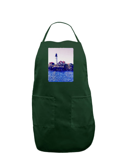 Watercolor Lighthouse 2 Dark Adult Apron-Bib Apron-TooLoud-Hunter-One-Size-Davson Sales