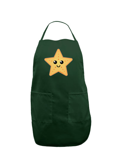 Cute Starfish Dark Adult Apron by TooLoud-Bib Apron-TooLoud-Hunter-One-Size-Davson Sales