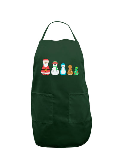 Cute Christmas Matryoshka Nesting Dolls Dark Adult Apron-Bib Apron-TooLoud-Hunter-One-Size-Davson Sales