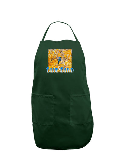 Blue Bird In Yellow Text Dark Adult Apron-Bib Apron-TooLoud-Hunter-One-Size-Davson Sales